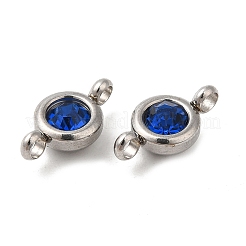 Шармы-подвески из нержавеющей стали 304 с одним коннектором из стразов&nbsp;STAS-E194-13P-06