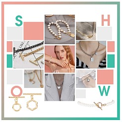 8 комплект латунных застежек-тоглов 4-х стилей&nbsp;KK-GA0001-16