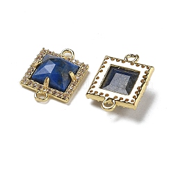 Натуральный лазурит ограненные квадратные звенья&nbsp;G-I375-03G-02