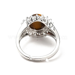 Регулируемые кольца из натурального тигрового глаза RJEW-P043-02P-23