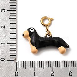 Декоративный кулон в виде таксы из нержавеющей стали 304 с эмалированным покрытием.&nbsp;STAS-H252-02G