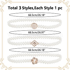 3 шт. 3 стиля пластиковых цепочных ремней с жемчужным плетением AJEW-WR0002-22
