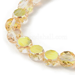 Стеклянные бусины с гальваническим покрытием &nbsp;X-EGLA-L045-G-HP01