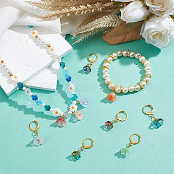 Маркеры петель для стеклянных подвесок в виде цветка HJEW-AB00497