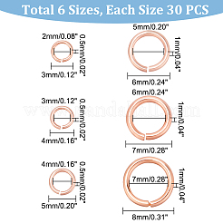 180 шт. 6 стиля латунных соединительных колец KK-GA0001-40