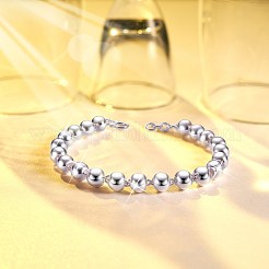 925 bracciale con maglie di perline in argento sterling&nbsp;JB412A