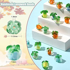 40шт 8 цвета светящиеся бусины лэмпворк ручной работы LAMP-CJ0001-80