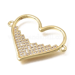 Valentinstag-Herzanhänger aus Messing mit Mikropavé-Fassung und klaren Zirkonia&nbsp;KK-C263-15G