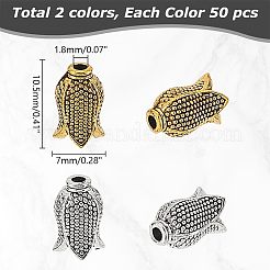 100 шт. 2-х цветные колпачки для бусин в тибетском стиле&nbsp;FIND-GO0003-12