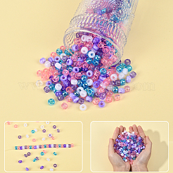 600 шт. двухцветные непрозрачные и полупрозрачные акриловые европейские бусины&nbsp;MACR-SC0002-02B