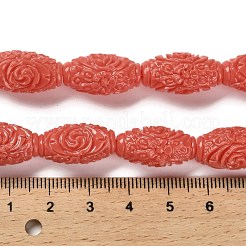 Perle intagliate in corallo sintetico&nbsp;CORA-D034-02A