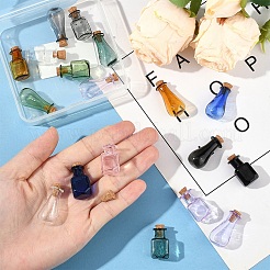 18шт 18 стиля стеклянные пробковые бутылки орнамент&nbsp;AJEW-YW0001-52