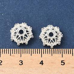 Колпачки для бусин из прозрачного кубического циркония с микропаве из латуни KK-A254-01A-S