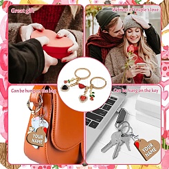 Брелок для ключей ко дню святого валентина из сплава со стразами&nbsp;KEYC-YW00184