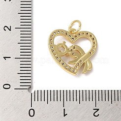 Pendentifs en laiton plaqué en rack et zircone cubique transparente&nbsp;KK-L216-050G
