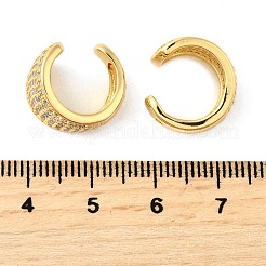 Латунные серьги-манжеты из прозрачного кубического циркония&nbsp;EJEW-K309-04G