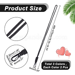 6шт. 3-х цветный полиэстеровый шнурок для держателя карт&nbsp;AJEW-HY0001-42