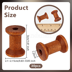 ワイヤーのための木製の空のスプール  スレッドボビン  サドルブラウン  3x2.1~2.15cm&nbsp;TOOL-WH0125-54C-02