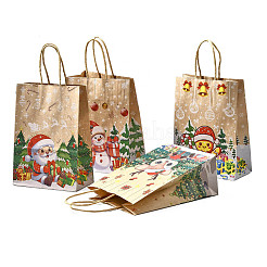 Бумажные сумки-тоут с рождественской тематикой и ручками ABAG-B008-03
