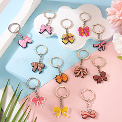 12 шт. 12 стиля пластиковых брелоков-бантов из ПВХ&nbsp;KEYC-TA0001-54