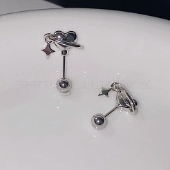 Серьги-хрящи в форме сердца со звездой из нержавеющей стали 304 FS-WG89376-01