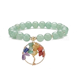 Set di braccialetti elasticizzati con pietre preziose miste naturali in stile 5 pz 5&nbsp;BJEW-JB08748