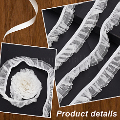 Bordure en dentelle élastique plissée en polyester&nbsp;DIY-WH0656-82A