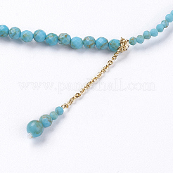 Натуральный Howlite кулон ожерелье NJEW-K108-17-04