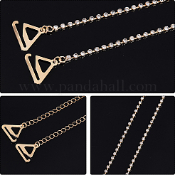 Нескользящие бретельки для бюстгальтера из сплава со стразами и крючками&nbsp;FIND-WH20043-010G