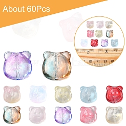 60 шт. прозрачные стеклянные бусины-спрей для краски GLAA-FS0002-10