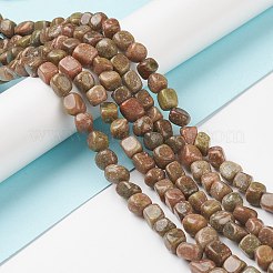 Природные Unakite бисер нитей G-F464-37