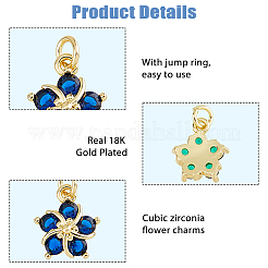 10шт латунные прозрачные подвески из кубического циркония ZIRC-HS0001-19