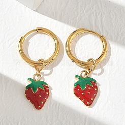 Boucles d'oreilles pendantes créoles en acier inoxydable 304 émaillé&nbsp;EJEW-T059-01A