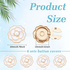 6 шт. запонки из сплава с цветочным узором из смолы&nbsp;FIND-ME0003-15G-02