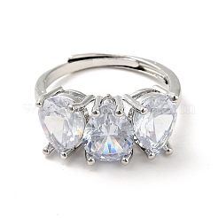 Прозрачное регулируемое кольцо в форме слезы из кубического циркония&nbsp;RJEW-I087-12P