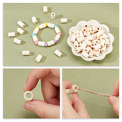 200 шт. столбчатые деревянные европейские бусины WOOD-GA0001-51