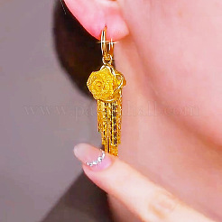 Серьги-кольца из сплава с цветочными кисточками FS-WG2C0C7-01