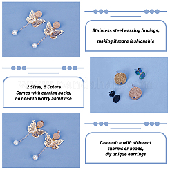 40 шт. 10 плоских круглых серег-гвоздиков STAS-UN0024-24