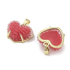 Подвески в форме сердечек из смолы друзы KK-R161-08G