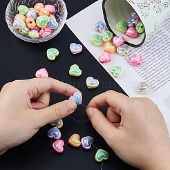 60шт 5 цвета непрозрачные акриловые бусины OACR-FH0001-058