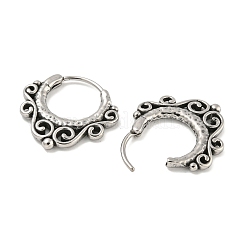 316サージカルステンレスフープピアス  リング  アンティークシルバー  19.5x19.5mm&nbsp;EJEW-D096-08I-AS