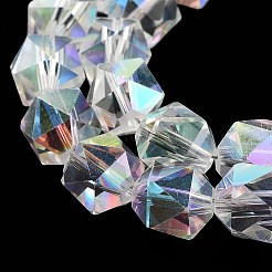 Стеклянные бусины с гальваническим покрытием  EGLA-P057-01A-AB01