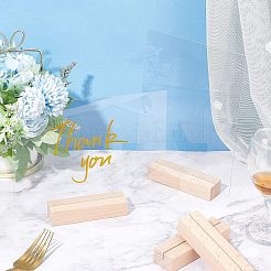 4 шт. пустые акриловые тарелки и 4 шт. прямоугольные держатели для именных карточек из бука&nbsp;AJEW-OC0002-72