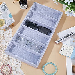 6 bandeja organizadora rectangular de MDF con rejilla&nbsp;CON-WH0110-318A