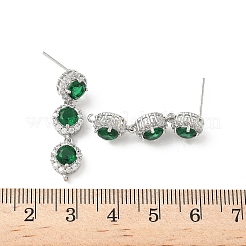 Фурнитура для серег из латуни с кубическим цирконием KK-D369-07P-A