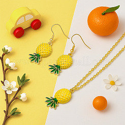 Ожерелье из сплава с подвеской в виде ананаса SJEW-HY0001-10