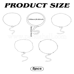 5шт набор из железной цепочки для лодыжки&nbsp;AJEW-LP0007-10P