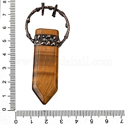 Большие подвески в форме меча из натурального тигрового глаза и аметиста&nbsp;G-Q350-07J