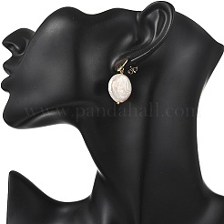 Boucles d'oreilles pendantes en perles keshi naturelles&nbsp;EJEW-JE07133-01