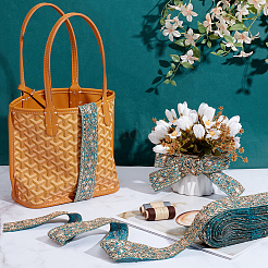 Полиэстеровая кружевная лента с ромбическим узором и пайетками&nbsp;OCOR-WH0078-391B